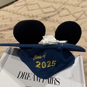 Disney Blue and Black Graduation Cap with Ears